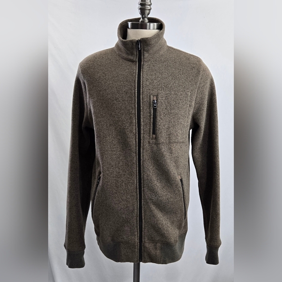 J Crew Tan/ Brown Men's Sz LT Full-Zip Sherpa Fleece Retro Jacket Fleece - Picture 1 of 8